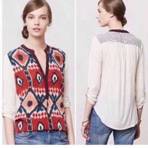 Anthropologie Tiny Sima Ikat Boho top Size Medium